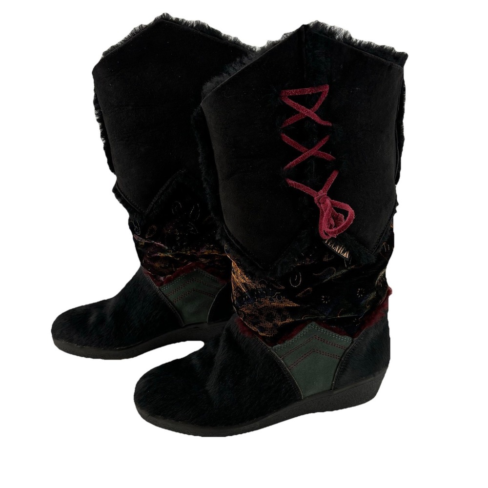 TECNICA Women's Apres Ski Winter Boots Suede Fur Size 40  US 9 Made In Italy - Picture 2 of 8